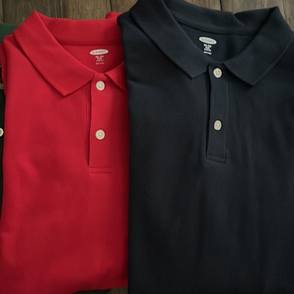 New Lot of Four Long Sleeved Boys Polo Style Shirts Size XXL Grey Green Red Navy - Picture 3 of 5